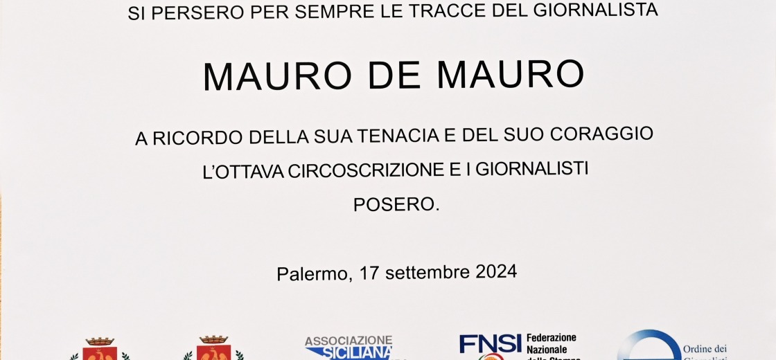 Giornalismo e memoria, svelata una targa per Mauro De Mauro